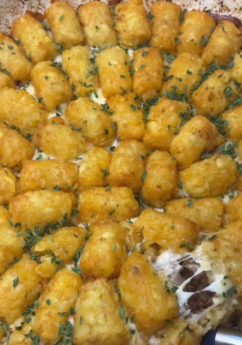 Sloppy Joe Tater Tot Casserole