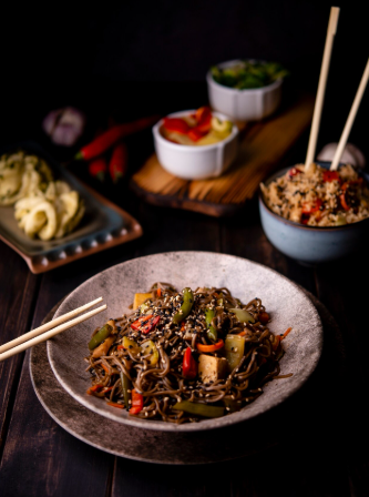 black bean noodles vegetarian recipe