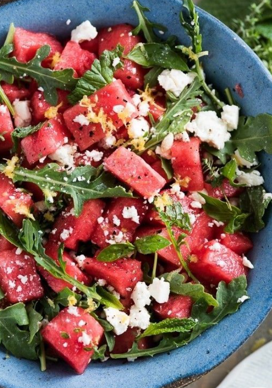 Shrimp Goat Cheese Watermelon Salad Stack