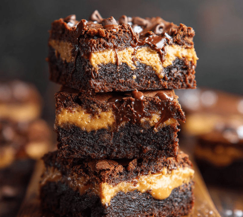 Peanut Butter Stuffed Brownies