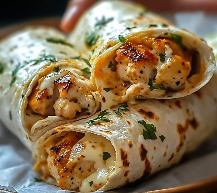 Cheesy Garlic Chicken Wrap