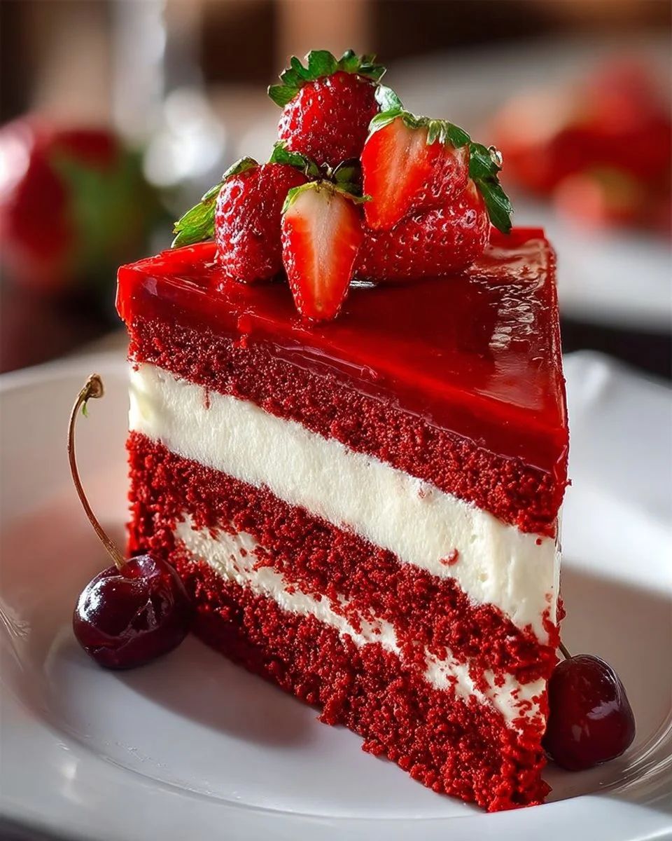Red Velvet Strawberry Cheesecake