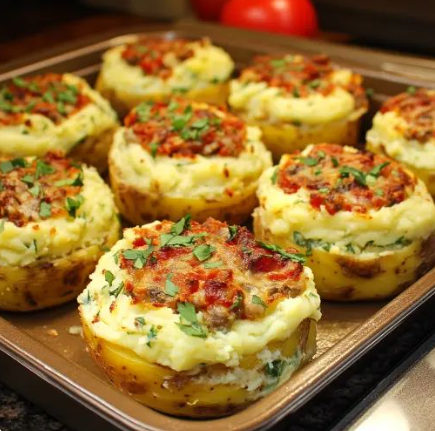 Stuffed Mashed Potato Nests