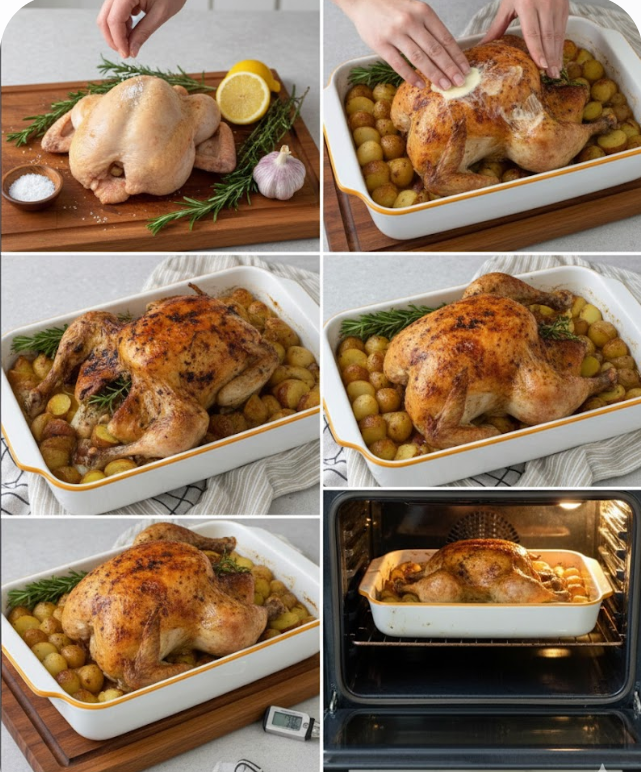 Perfect Juicy Whole Roasted Chicken with Golden