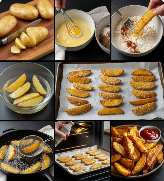 Homemade KFC Potato Wedges