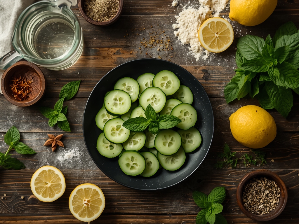 how to lose weight with cucumber - A flat lay